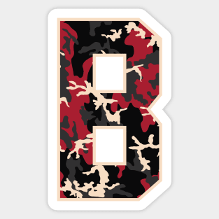 Initial Capital Letter B Camo Alphabet Gift Women Men Boys Girls Sticker